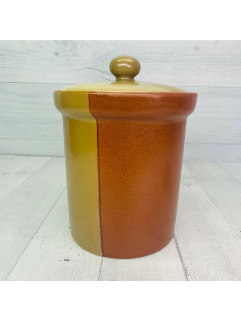 Sango GOLD DUST SIENNA 5039 Beige Tan Color Blocks Sugar Lidded Canister Jar